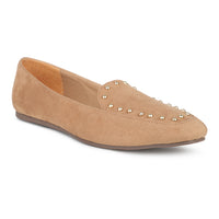 Loafers With Golden Studs & Wedge Sole