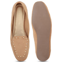 Loafers With Golden Studs & Wedge Sole