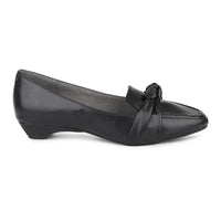 Square Toe Knotted Loafers on a Wedge Heel