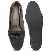 Square Toe Knotted Loafers on a Wedge Heel