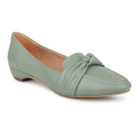 Square Toe Knotted Loafers on a Wedge Heel