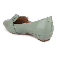 Square Toe Knotted Loafers on a Wedge Heel