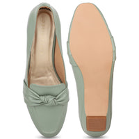 Square Toe Knotted Loafers on a Wedge Heel
