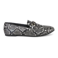 Reptile Paint Penny Loafer With Chain Accent