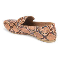 Reptile Paint Penny Loafer With Chain Accent