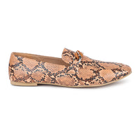 Reptile Paint Penny Loafer With Chain Accent
