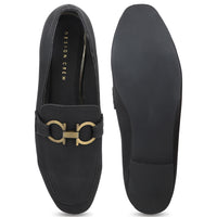 Classic Penny Loafers With Chunky Saddle Back