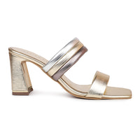 Classic Metallic Slides on a Block Heel