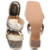 Classic Metallic Slides on a Block Heel