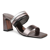 Classic Metallic Slides on a Block Heel