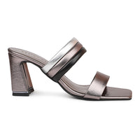 Classic Metallic Slides on a Block Heel