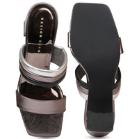 Classic Metallic Slides on a Block Heel