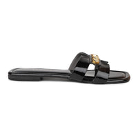Classic H Syle Slide Sandal With Metal Trims