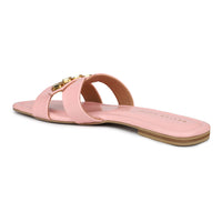 Classic H Syle Slide Sandal With Metal Trims
