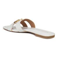 Classic H Syle Slide Sandal With Metal Trims