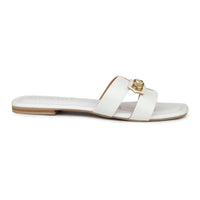 Classic H Syle Slide Sandal With Metal Trims