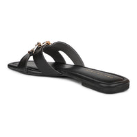 Classic H Syle Slide Sandal With Chain Detail