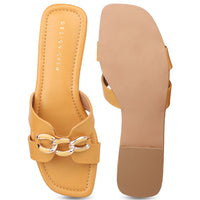 Classic H Syle Slide Sandal With Chain Detail
