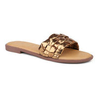Braided Metallic Sandal on a Moulded Outsole