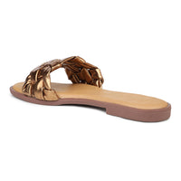 Braided Metallic Sandal on a Moulded Outsole