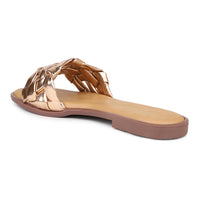 Braided Metallic Sandal on a Moulded Outsole
