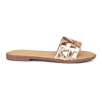 Braided Metallic Sandal on a Moulded Outsole
