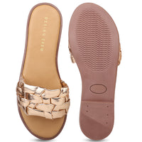 Braided Metallic Sandal on a Moulded Outsole