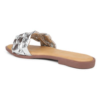 Braided Metallic Sandal on a Moulded Outsole