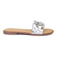 Braided Metallic Sandal on a Moulded Outsole