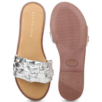 Braided Metallic Sandal on a Moulded Outsole
