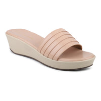 Beaded Slides on a Comfort Platform Sole