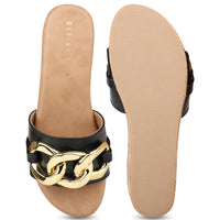 Cork Covered Platform with Oversized Chain Emblishment