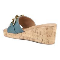 Cork Covered Platform with Oversized Chain Emblishment