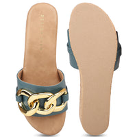 Cork Covered Platform with Oversized Chain Emblishment
