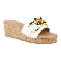 Cork Covered Platform with Oversized Chain Emblishment