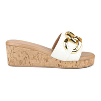 Cork Covered Platform with Oversized Chain Emblishment