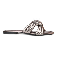 Double Knotted metallic Slide Sandal