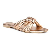 Double Knotted metallic Slide Sandal