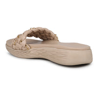 Braided Comfort Slides With Chain Details