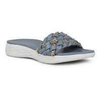 Braided Comfort Slides With Chain Details