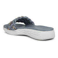 Braided Comfort Slides With Chain Details