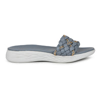 Braided Comfort Slides With Chain Details