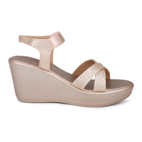 Glittery Platform Sandal With Elastic Strap