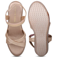Glittery Platform Sandal With Elastic Strap