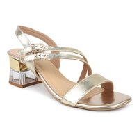 Modern Ankle Strap Sandal With Acraylic Heel