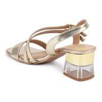 Modern Ankle Strap Sandal With Acraylic Heel