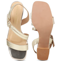 Modern Ankle Strap Sandal With Acraylic Heel