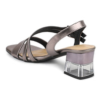 Modern Ankle Strap Sandal With Acraylic Heel