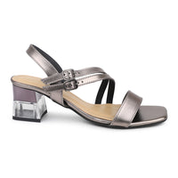 Modern Ankle Strap Sandal With Acraylic Heel