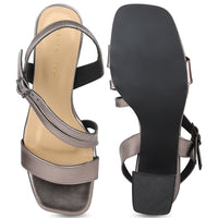 Modern Ankle Strap Sandal With Acraylic Heel